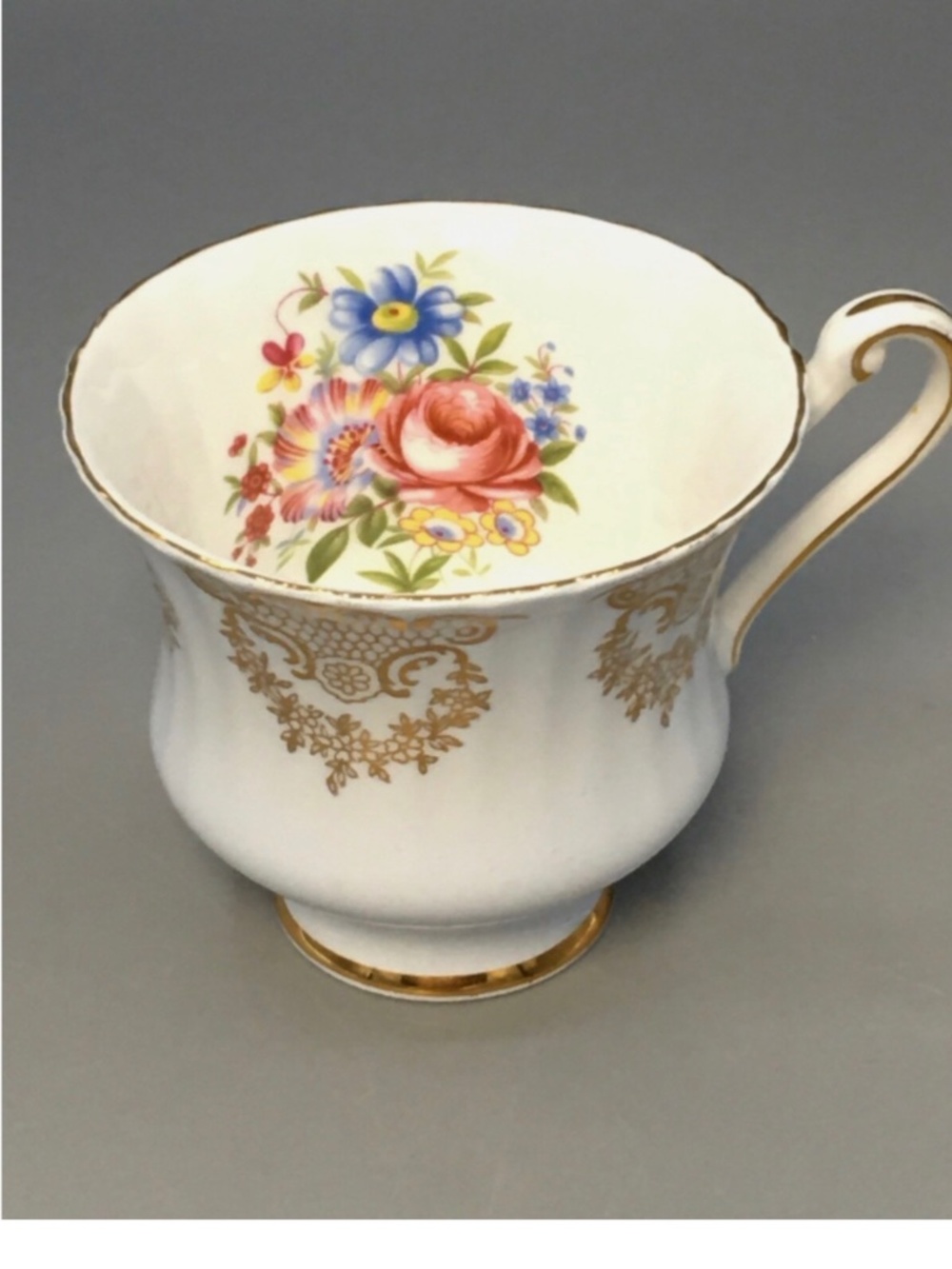Paragon Bone China Tea Cup w/ Floral Interior Gold Trim England